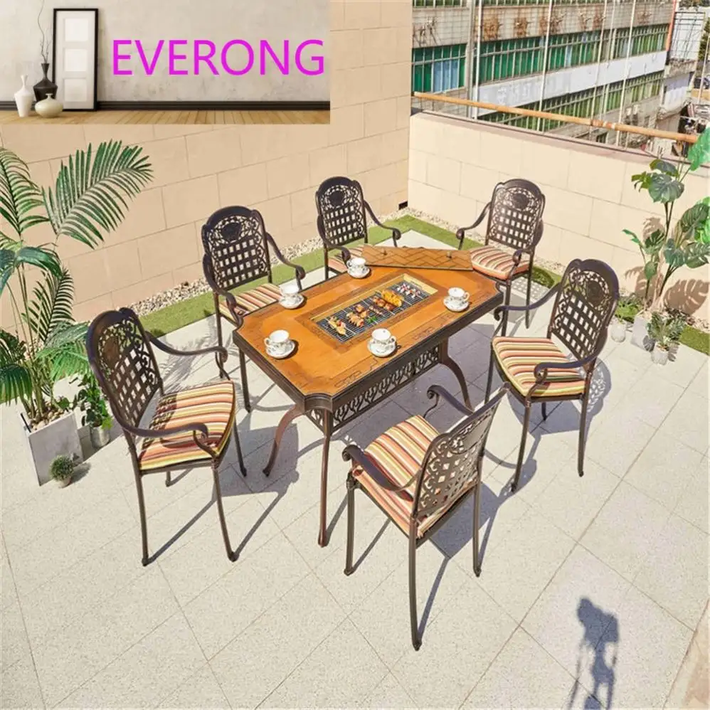 Teras rotan rh furnitur luar ruangan kolam taman jati beton luar ruangan teras kayu bantalan furnitur eksterior anyaman furnitur