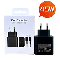 Venta caliente 45W PD USB C Juego de adaptadores de corriente EE. UU. UE Reino Unido Enchufe Tipo C Cargador súper rápido para Samsung Galaxy S24 S23 S22 Ultra S21 S20