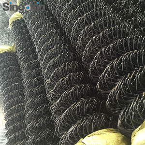 Valla de Eslabón de Cadena, Panel de Malla de Alambre Ciclónico, Negro, Galvanizado, 100 Pies, Juego Deportivo - Product Image 2