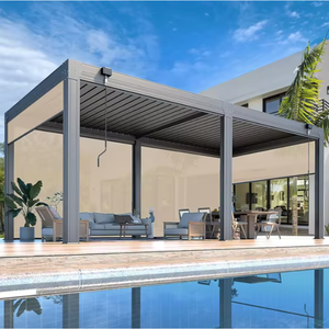 Pérgola de Aluminio con Techo Retráctil Motorizado, Personalizable, Impermeable, Resistente al Viento y con Protección Solar para Espacios Exteriores de Lujo - Product Image 1