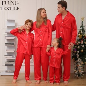 Conjunto de Pijama de Seda Satinada para Mujer, Marca Fung 6001, Cintura Elástica, Transpirable, Color Sólido, para Damas de Honor, Navidad - Product Image 4
