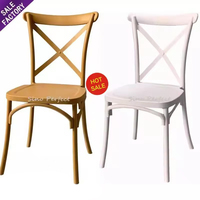 Nouvelle Chaise Empilable Blanche en Résine PP pour Fêtes, Banquets et Mariages, Modèle Crossback