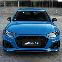 Bumper Depan Berkualitas Tinggi New Pharri untuk Audi A4 Upgrade ke Gaya RS4 2021 dengan Grille Sarang Lebah dan Lip Depan Model Sekrup, Universal Fitment
