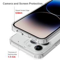 Coque de téléphone transparente pour iPhone 15 14 13 12 11, compatible avec la charge sans fil, coque de protection pour iPhone 15 14 13 12 11