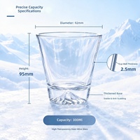 Chope à bière en verre borosilicate haute résistance avec base montagne, tasse à jus et à eau résistante à la chaleur G21