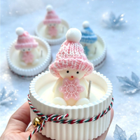 Niedliche Schneemann-förmige Duftkerze Heimdekoration Weihnachtsgeschenk Gips-Schalenkerze