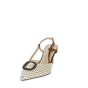 Décolleté Slingback da donna 8 d5201fp bianco/nero tacco basso (5cm) tacco sottile con chiusura Slip-On a punta eleganti sandali con tacco - Product Image 6