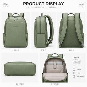 Mochila de Piel Sintética Personalizada para Mujer, Mochila Minimalista para Portátil, Mochila Casual de Viaje, Bolso de Hombro, OEM ODM - Product Image 2