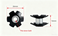 Écrou étoile de 28,6 mm pour potence de vélo, écrou étoile pour tube de direction de VTT, pièces de rechange pour potence de fourche de vélo