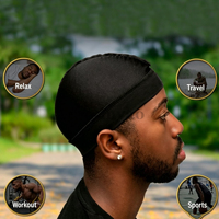 Gorra de compresión sedosa con logo personalizado para ondas 360, 540, 720, transpirable, tipo durag, gorro deportivo para exteriores