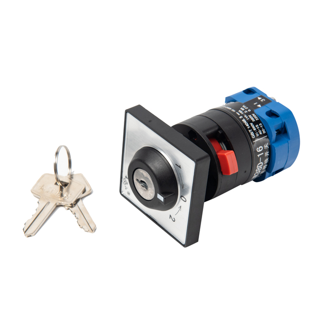 LW38D 4 Holes Panel Mounted Key Locked 10 Position Rotary Switch