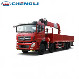 รถเครนติดรถบรรทุก 12 ตัน รถเครน CLW รถบรรทุกบูมไฮดรอลิกสำหรับวัสดุก่อสร้าง - Product Image 1
