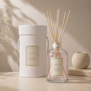 Aikun 3000ml Sticker Label Logo Cylinder Box Custom Scent Long Lasting 30pcs MOQ Pink Round Glass <b>Reed</b> <b>Diffuser</b> Gift Set - Product Image 1