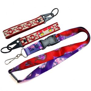 High Quality <b>Customized</b> Printed Nylon Short Strap Anime <b>Key</b> Chain Cartoon Mobile Phone Wrist Lanyard Keychains - Product Image 4