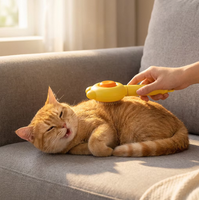 Brosse professionnelle de toilettage pour animaux de compagnie en ABS, multifonctionnelle, autonettoyante, pour démêler les poils de chat, design oreilles de lapin