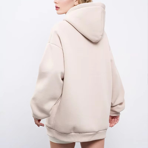 <span class=keywords><strong>Felpa</strong></span> con Cappuccio <span class=keywords><strong>Oversize</strong></span> Casual in Cotone Pesante Personalizzata con Stampa a Rilievo per <span class=keywords><strong>Donna</strong></span> - Product Image 4