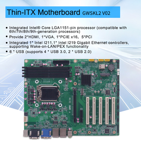 เมนบอร์ดเกรดอุตสาหกรรม ทนทานต่ออุณหภูมิสูง สำหรับระบบอัตโนมัติ รองรับ Intel Core i3 ถึง i9 พร้อมพอร์ต COM 6 พอร์ต - Product Image 6