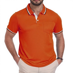 OEM Logo Branded <b>Men's</b> for Shirt Solid 50% Cotton/50% Polyester 220 GSM Breathable Wholesale Custom Printed Golf <b>Neck</b> - Product Image 6
