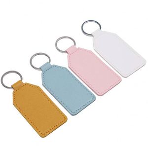 Porte-clés en cuir PU personnalisé avec logo, impression simple, rectangulaire, pour clés de voiture, publicité, cadeaux promotionnels - Product Image 4