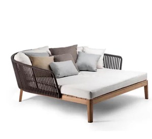 Modern Teak Wood Rope Woven Outdoor Furniture Set Waterproof UV Resistant Patio Sofa <b>Dining</b> <b>Table</b> Chair Daybed <b>Bar</b> Stool - Product Image 6