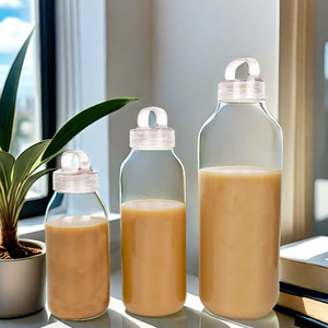 Xách tay mang cup đi kèm du lịch thể thao cao Borosilicate 300 500 900ml chai nước thủy tinh với Tritan xử lý - Product Image 5