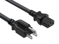 Kabel Daya SYONG 0.55mm² BC Conductor, Kabel Daya AS IEC C5, OD 6.8mm, 3*0.2*16  3-Pin Steker US Schuko, Kabel Pabrik Premium untuk Laptop