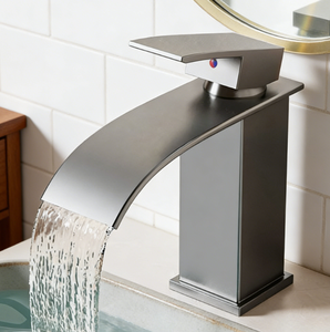 ก๊อกน้ำผสมร้อนเย็นสำหรับโรงแรมแบบขายส่ง ก๊อกน้ำห้องน้ำแบบโมเดิร์น ชุบสแตนเลส ก๊อกน้ำแบบน้ำตกสำหรับอ่างล้างหน้า - Product Image 2