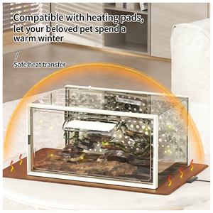 Terrario Trasparente per Allevamento Rettili con Ventole di Ventilazione per <span class=keywords><strong>Geco</strong></span> <span class=keywords><strong>Leopardino</strong></span> Crestato, Rana da Albero e Piccoli Animali Domestici - Facile Osservazione - Product Image 3