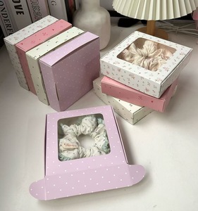 Boîte d'emballage cadeau personnalisée en gros pour usine, boîte en papier pliable pour <span class=keywords><strong>chouchou</strong></span> à cheveux - Product Image 5