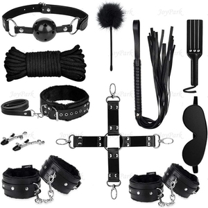 JoyPark Hot 11 pz/set gioco in pelle Paddle collo a frusta pinze per capezzolo BDSM vestiti di sesso in pelle Bondage giocattoli - Product Image 1