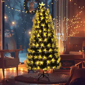 Albero di Natale in fibra ottica a bassa tensione, 90 cm, luce bianca calda, ideale per decorazioni natalizie e atmosfera festiva. - Product Image 2