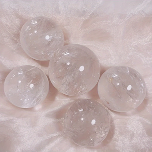 Sphère de cristal de quartz clair, boule de cristal brut naturel pour décoration intérieure, <span class=keywords><strong>idée</strong></span> de <span class=keywords><strong>cadeau</strong></span> de vacances unique, diamètre de 2.36 à 3.54 pouces, 1 pièce - Product Image 5