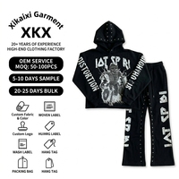 Sweat à capuche noir ample et léger 100% coton clouté, qualité supérieure 400 g/m², luxe, pour homme, coupe oversize