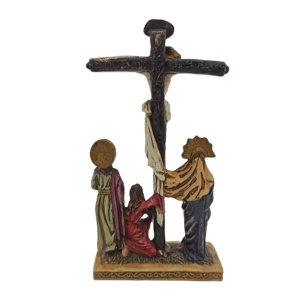 Crucifix religieux en résine délicat fait main pour souvenirs et cadeaux de Noël FC804-417 Statues religieuses catholiques - Product Image 4