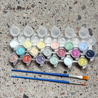 Panwenbo – Lot de 12 couleurs acryliques Mondrian en pot, mini-set de peinture 3/5 ml, non toxique, avec pinceau