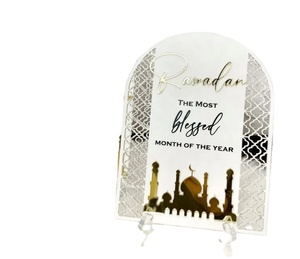 Party Decoration Ramadan Sign for Home Table Decor Acrylic Eid Mubarak Desktop Decorations - Product Image 1