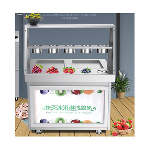 Professional Thailand Ice Cream <b>Roll</b> Making Fried Yogurt Fry Ice Cream Machine - Product Image 4