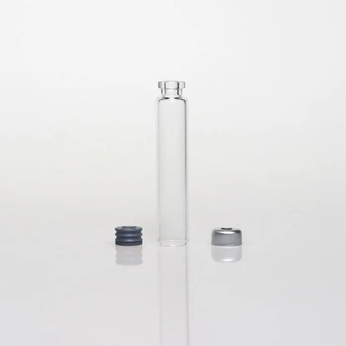 Fiala per cartuccia dentale vetro trasparente borosilicato alto con tappo in gomma e tappo in alluminio 1.5ml 1.8ml 3ml 4ml doppia cavità