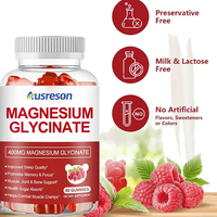 Ausreson Gommes Vitaminées Naturelles pour le Sommeil 400mg Glycinate de Magnésium Marque Privée Complément Alimentaire pour la Santé Cérébrale Gommes de Magnésium pour le Sommeil