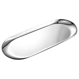 Stainless Steel Plate Oval Towel Trays Disk Restaurant Jewelry Storage Plates Flat Bottom Gold Small Tray