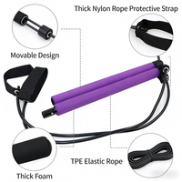 Bâton de fitness multifonctionnel réglable en acier inoxydable durable pour Pilates, Yoga, musculation et entraînement corporel