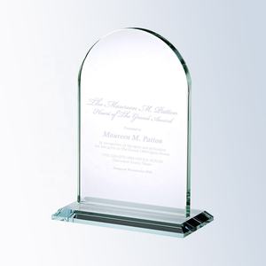 Trophée de récompense en verre transparent de jade en forme de flamme, <span class=keywords><strong>prix</strong></span> scolaire bon marché, vente en gros - Product Image 5