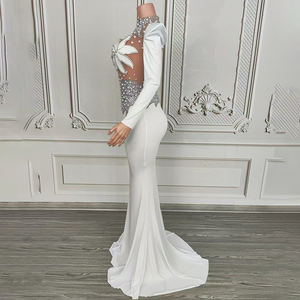 Novance Y4015-D Productos Más Vendidos 2025 Vestido de Noche Elegante y Glamuroso de Manga Larga, Vestido Blanco de Fiesta para Graduación - Product Image 5