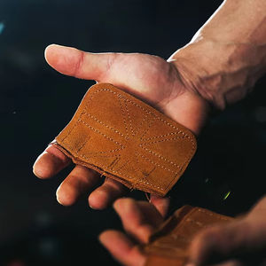 Leather <b>Training</b> <b>Gloves</b> for Gym Workout <b>Weight</b> Lifting Gymnastics Pull-ups with Grip and Palm Protection - Product Image 2