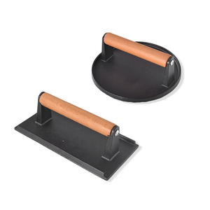 Heavy Duty 6.9in Griddle Smash Burger Press Parrilla de hierro fundido Prensa Redonda Rectangular BBQ Grill Press <span class=keywords><strong>para</strong></span> carne y aves de corral Herramientas - Product Image 1