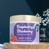Blueberry alami organik Raspberry Body Scrub kaya antioksidan pengelupasan Pencerah Pelembab menghilangkan Dullness