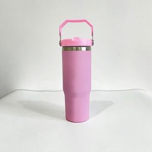 Paquete de 25 Vasos Térmicos de 30 oz con Aislamiento al Vacío, Tapa con Pajita Abatible, Asa y Diseño para Sublimación en Blanco - Product Image 4