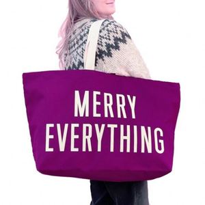 Women's <b>Large</b> Cotton Canvas Gift Shopping Tote Bag Factory Custom <b>Printed</b> Logo Popular Design - Product Image 1