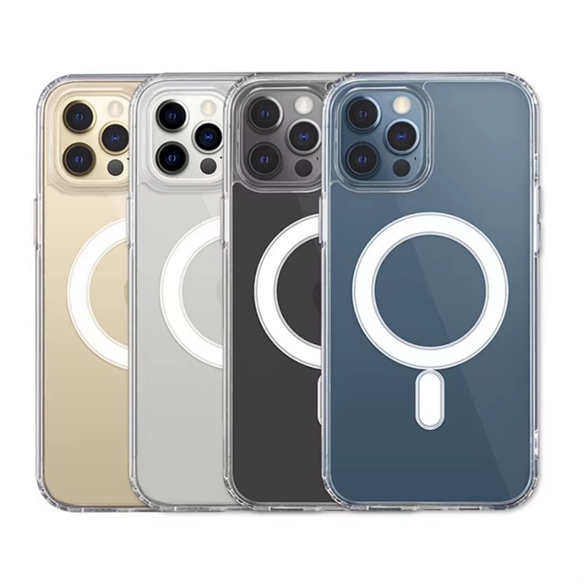 Crystal Clear Magnetic Acrylic PU PC Transparent Mobile Phone Case for Ip 13 14 Pro Max clear case for Iphone 15 16 Pro Max Case