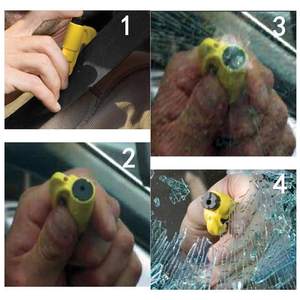 車緊急脱出ツール高品質多機能3イン1アラームホイッスル窓ブレーカベルトカッターキーチェーン - Product Image 4